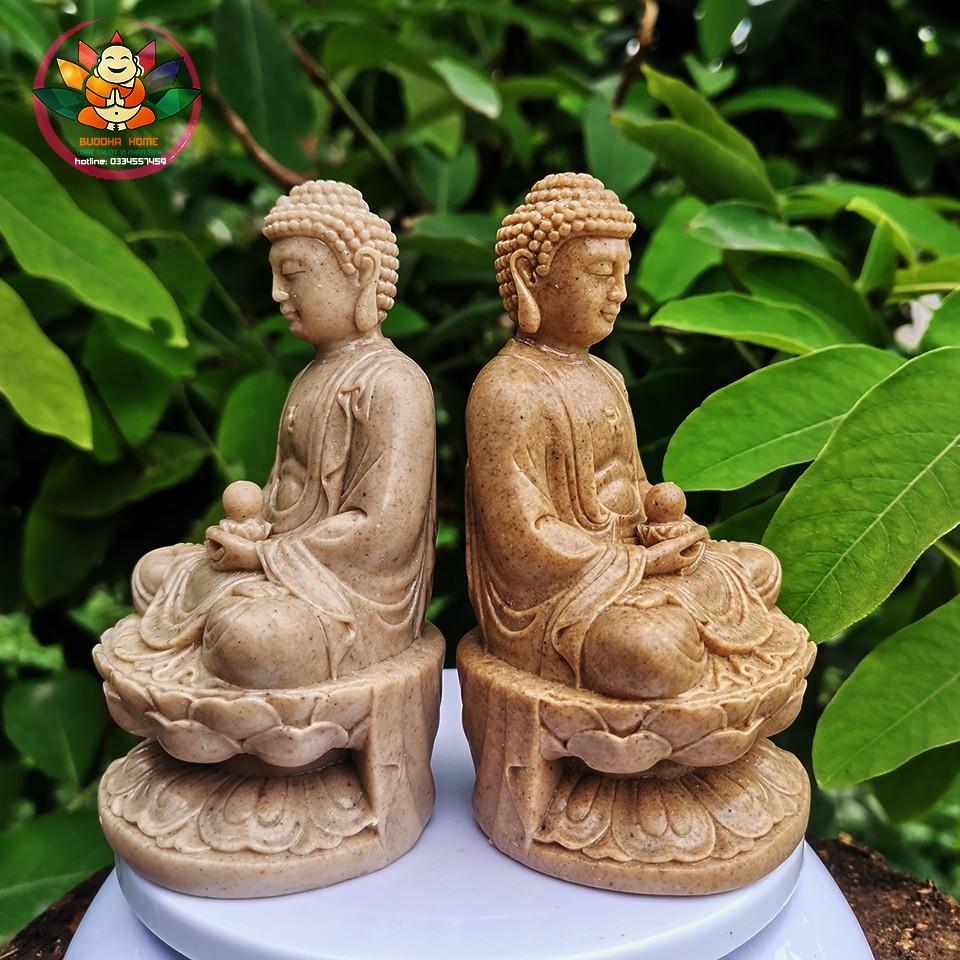 ️️ Tượng Đá Phật Thích Ca Phong Thủy - Màu Đá - Cao 11cm