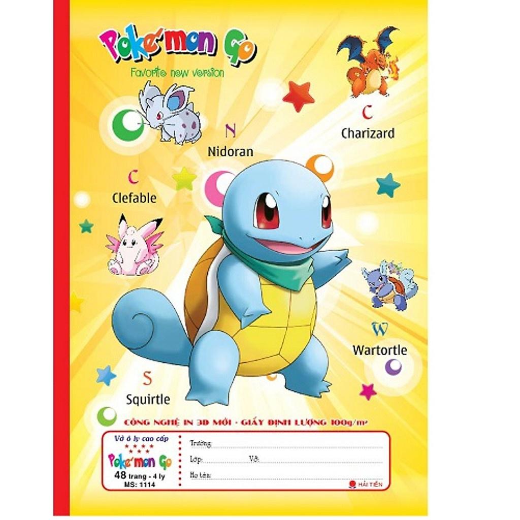 HOT 2021!!! Lốc 10 vở 4 ôly Pokemon 48tr 1114 bìa 3D