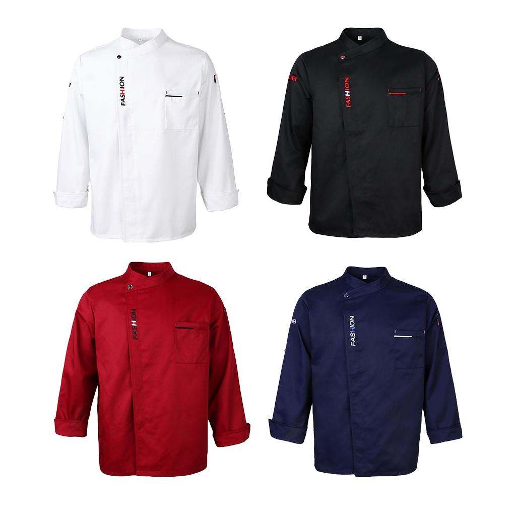 Fashion Unisex Chef Coat Kitchen Uniform Long Sleeves Jacket
