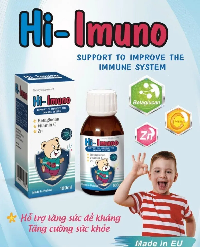 [Hàng chính hãng]Siro Tăng Đề Kháng, Tăng Cường Sức Khỏe Cho Trẻ Em HI-IMUNO (100ml)