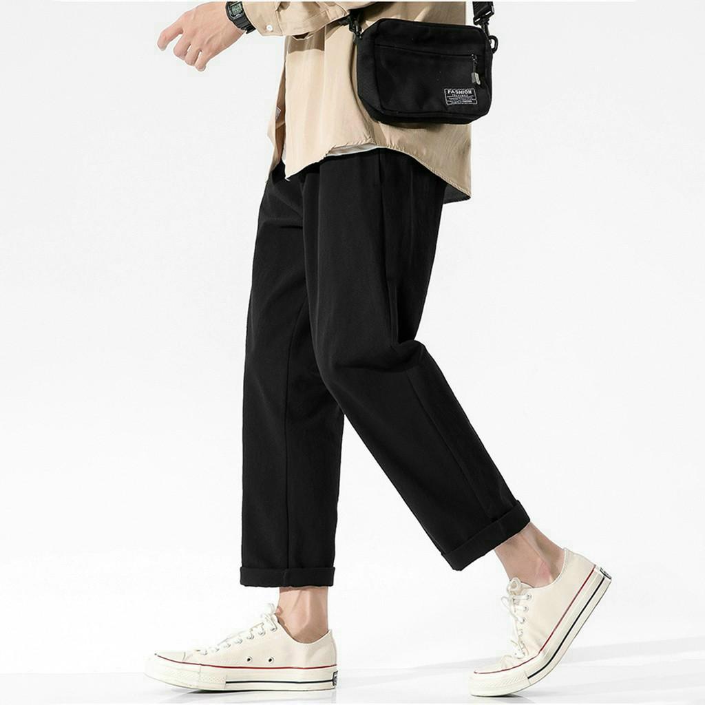 Quần Thể Thao Nam Có Dáng Form Rộng Cạp Quần Cao Chất Vải KaKi Đường May Sắc Nét Hàng Đẹp Hot Trend HTM FASHION