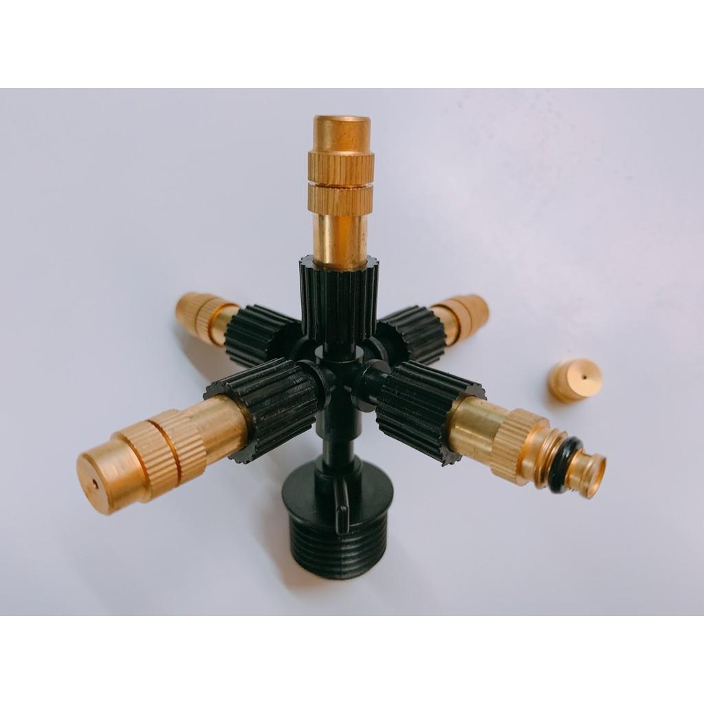 Bộ Béc Phun Sương 5 Cửa Đầu Đồng LOẠI 1 cao cấp