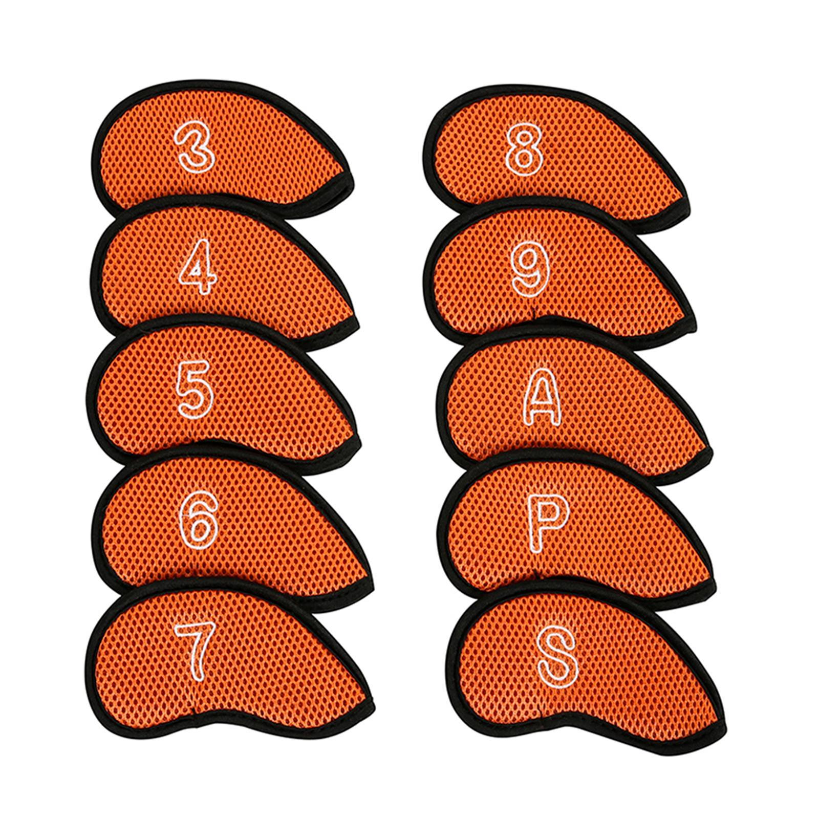 10x Golf Club Headcovers with Large Number Mark Golf Training Equipment Protector Cases Golf Iron Covers Set for Putters Golfers Display