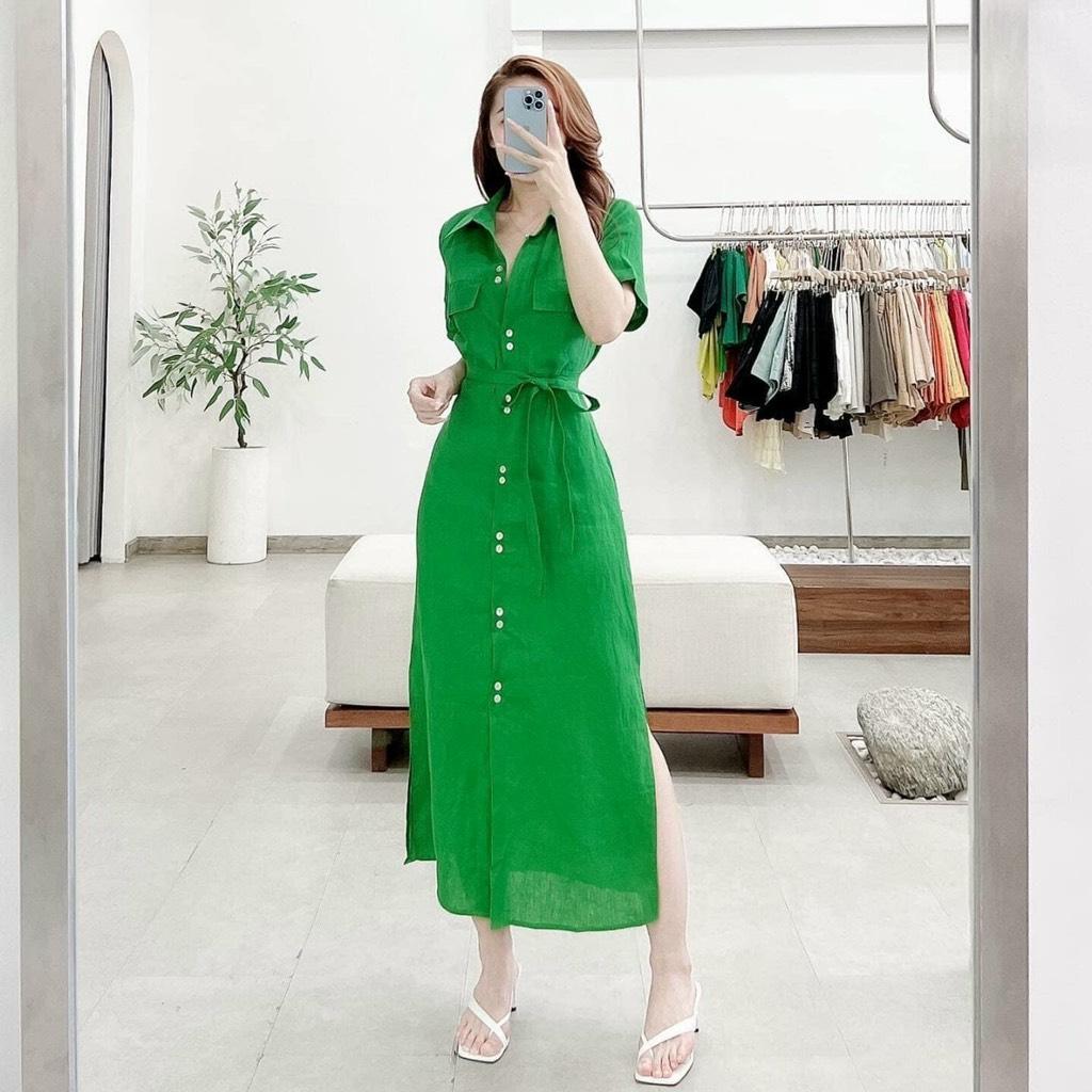 ĐẦM MIDI SOMI 2 TÚI CỘT EO 13010