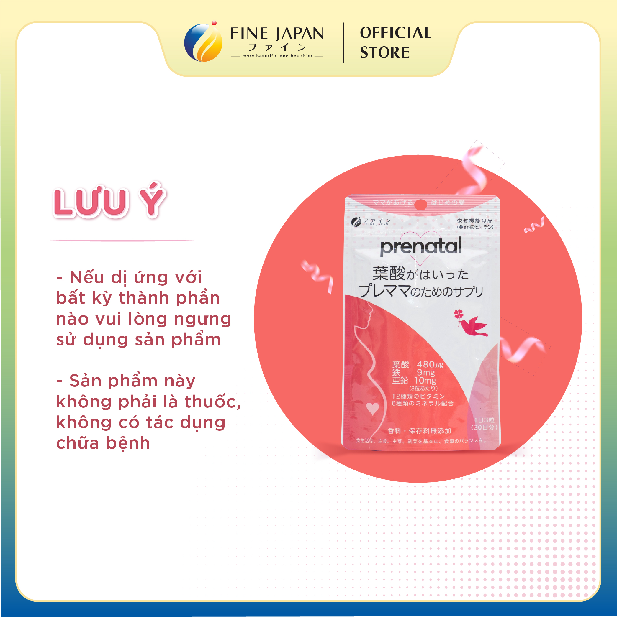 Vitamin bà bầu Prenatal FINE JAPAN 12 loại vitamin & 6 loại khoáng chất