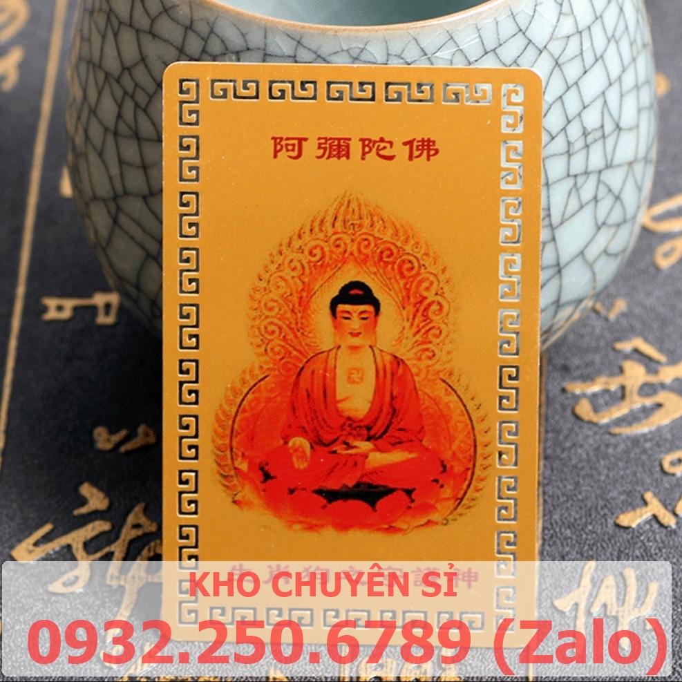 Kim Bài Phật Bản Mệnh - TUỔI TUẤT - PHẬT A DI ĐÀ bỏ túi ví, ốp đt, Bình An May Mắn