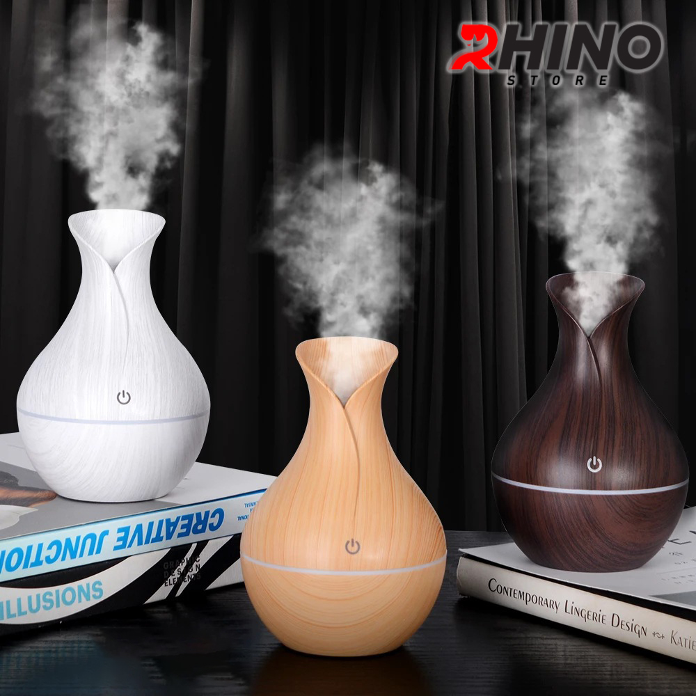 Máy phun sương tinh dầu tạo ẩm Rhino H401A hình bầu, dung tích 200ml nhiều màu - Hàng chính hãng