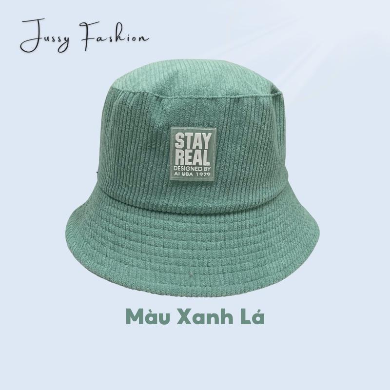 Nón Tai Bèo Nhung Gân Stay Real Jussy Fashion Phong Cách Mũ Bucket Chống Nắng Vành Cụp Unisex Hot Trend