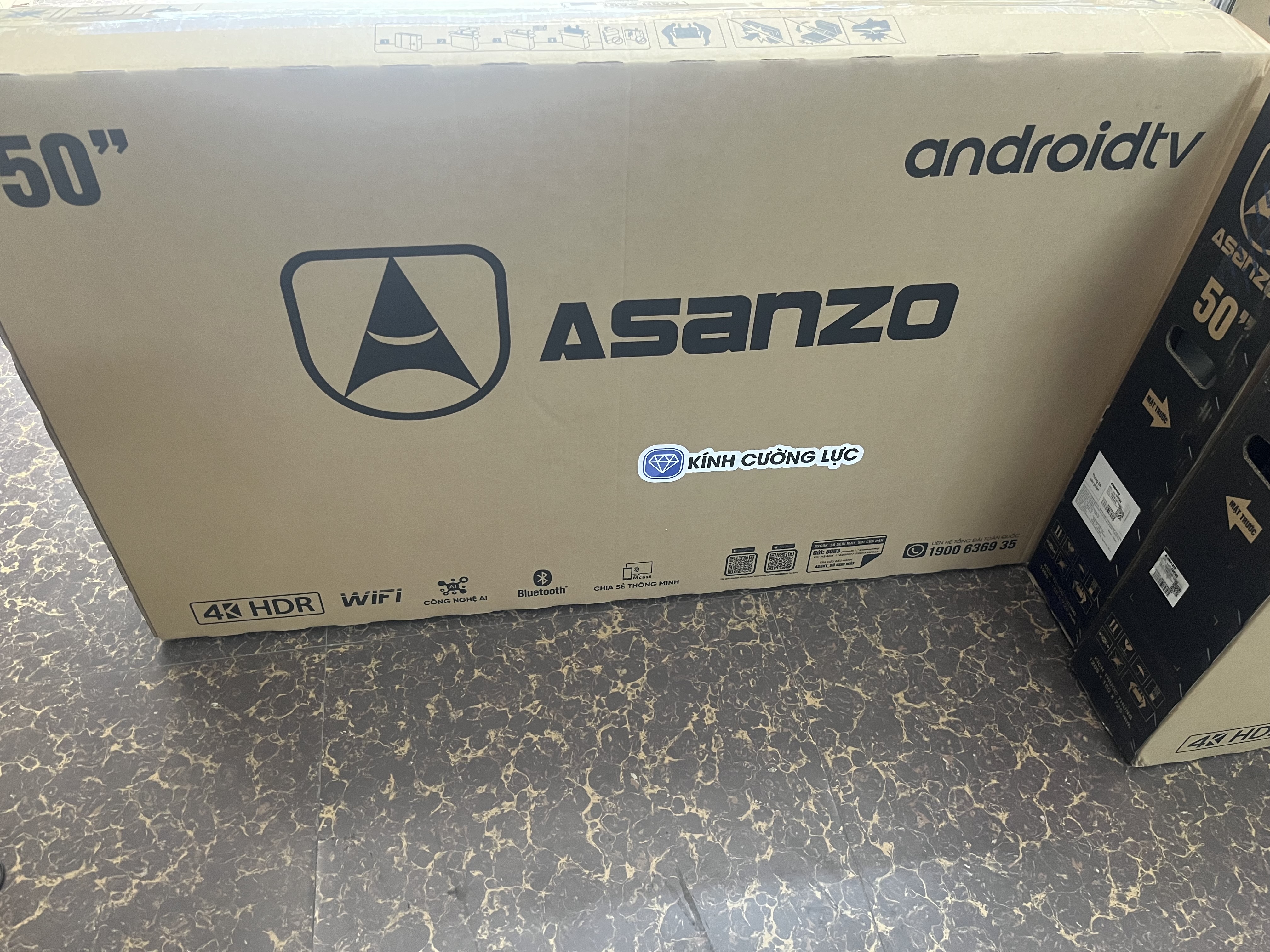 Smart ti vi Asanzo 50 inch - 50 Ag 600k - màn hình cường lực- hàng chính hãng