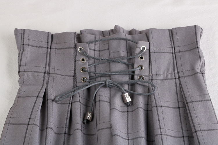 Hàng Quảng Châu - Quần baggy caro ullzang eo đan dây siêu xinh - QV11170