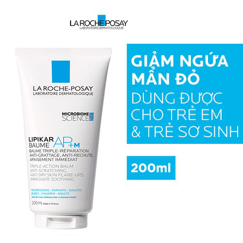 Kem Dưỡng Làm Dịu Dành Cho Da Bị Ngứa Mẩn Đỏ Và Bị Viêm Dùng Được Cho Trẻ Em Và Trẻ Sơ Sinh La Roche Posay Lipikar Baume AP+M 200ml