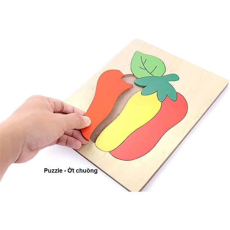 Tranh ghép 19 loại hoa,rau củ quả - Wooden Puzzle 20x25cm - PHẦN 1