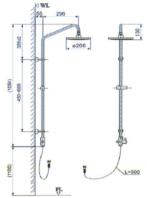 Thân sen cây tắm đứng Inax BFV-CL1 chính hãng