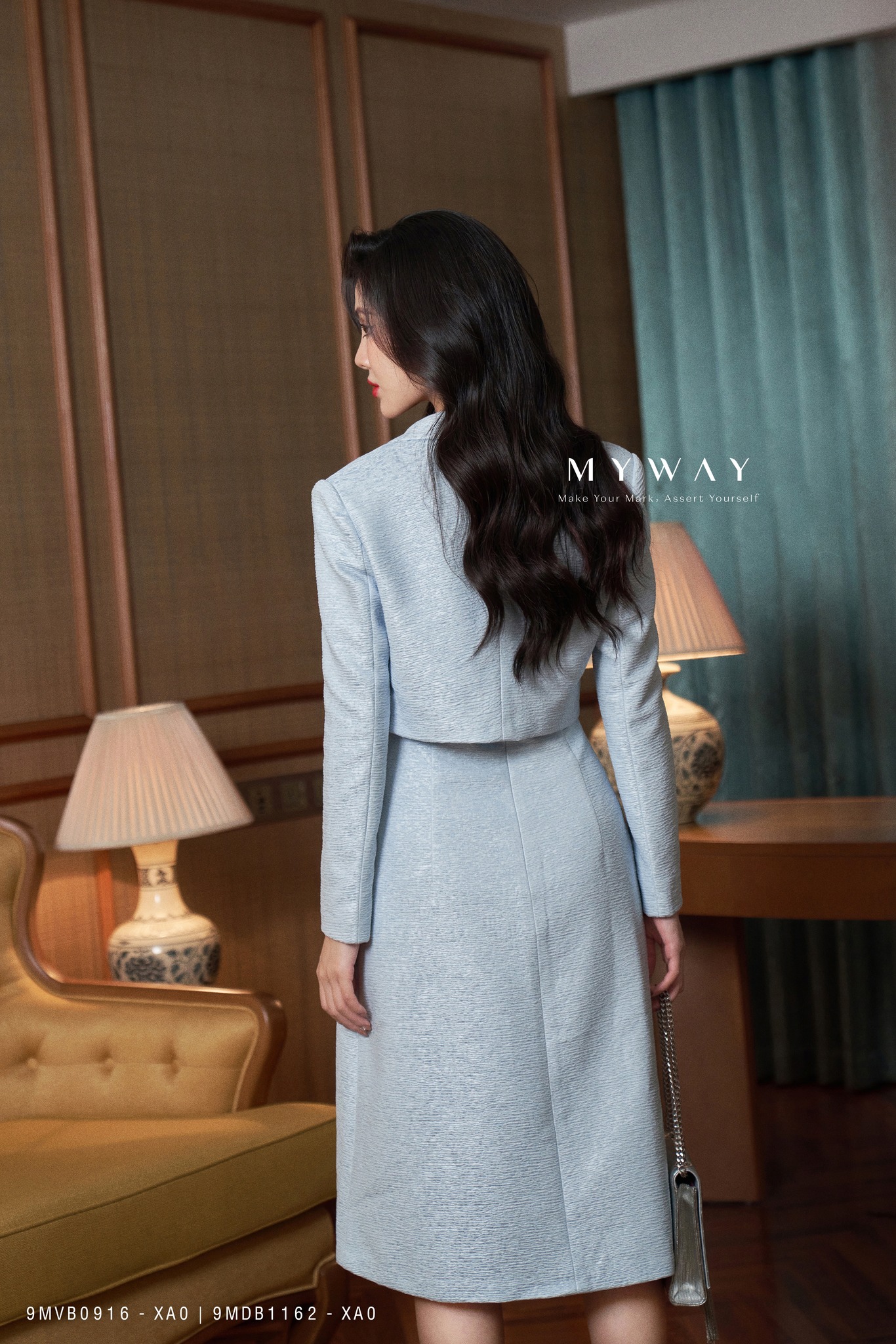 Set Áo Khoác Đầm Nữ MY WAY Sang Trọng Quý Phái 9MVB0916 - 9MDB1162