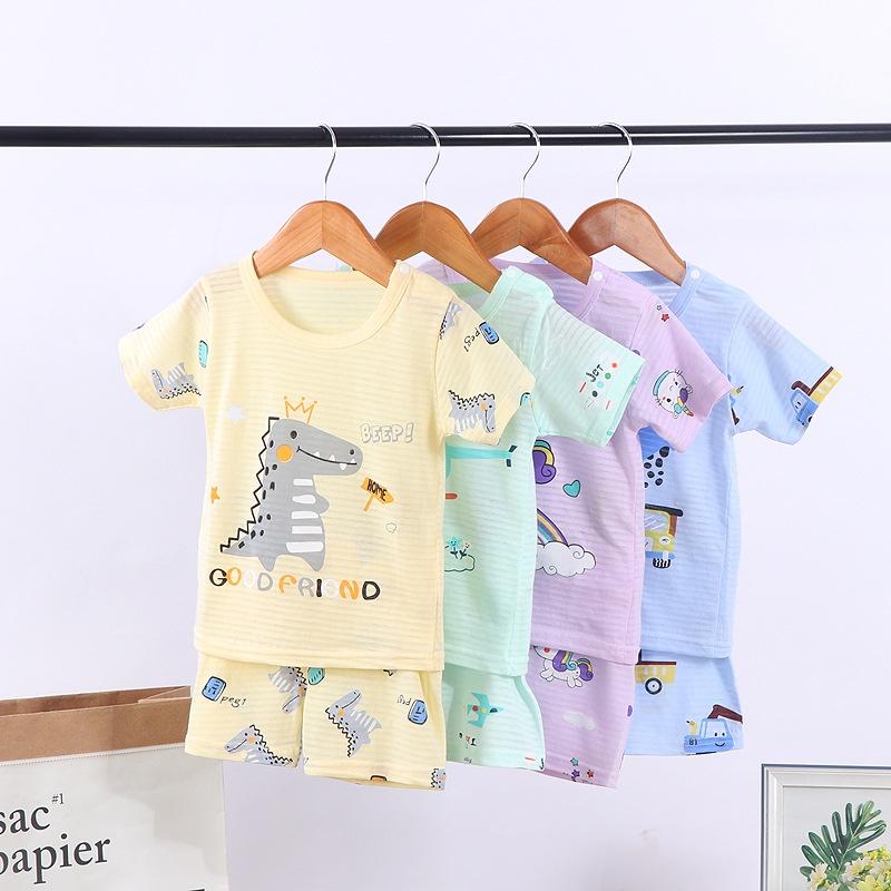 Bộ Cộc tay cotton lạnh in hình siêu dễ thương, mềm mịn siêu thoáng mát, thấm hút mồ hôi cho bé trai/gái