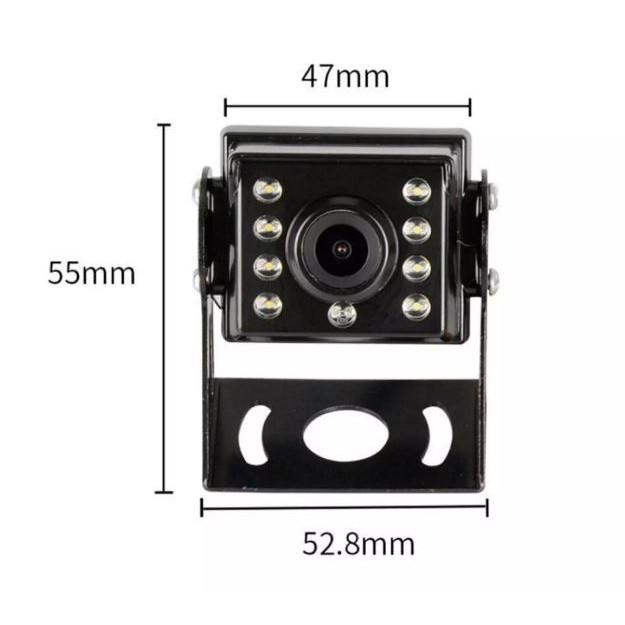 Camera Lùi 12-24V Cho Xe Tải, Xe Khách, Xe Buýt - Camera De 9 Led Hồng Ngoại Dây Dài Đến 20M