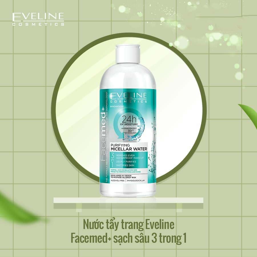 Nước tẩy trang Eveline Facemed+ sạch sâu 3 tác động Purifying