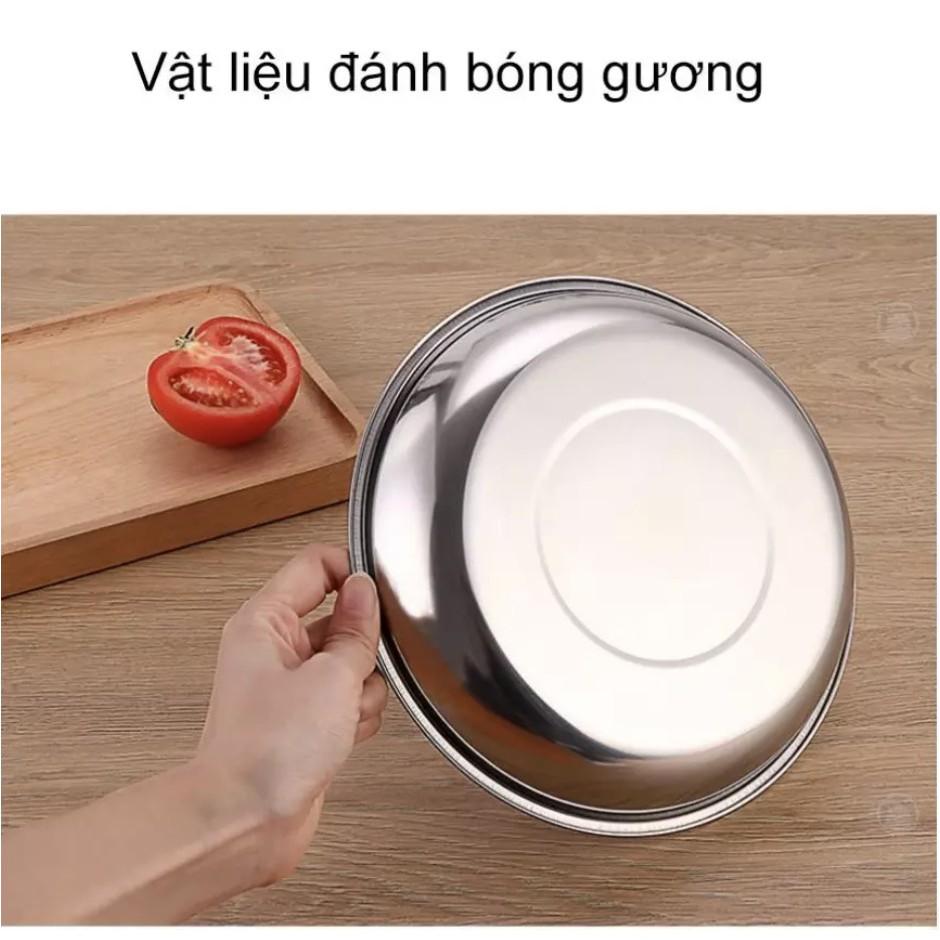 Combo 8 đĩa ăn uống nhà cửa chất liệu inox an toàn sức khỏe dễ dàng vệ sinh
