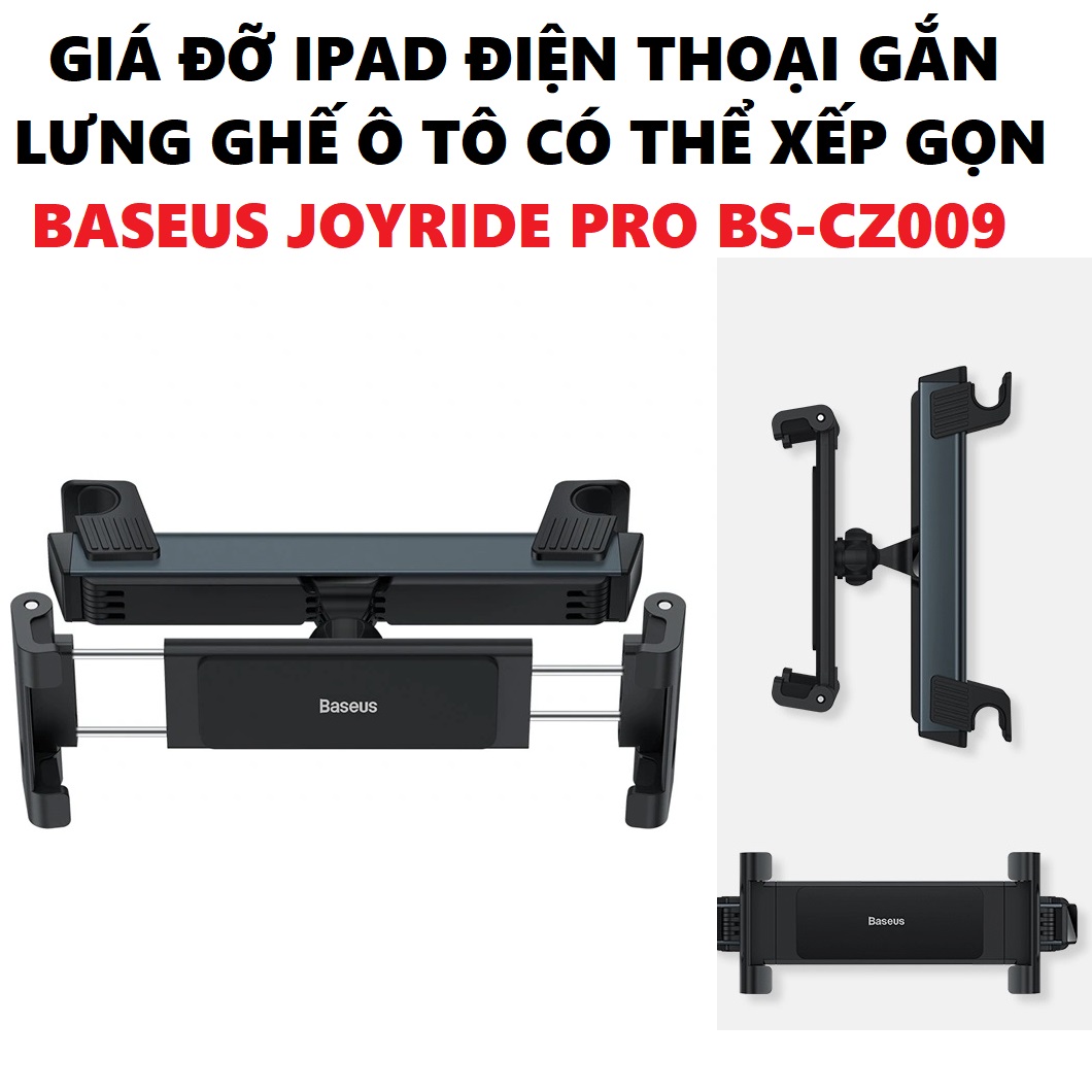 [ Kẹp iPad gắn lưng ghế) Giá đỡ máy tính bảng có thể xếp gọn gắn lưng ghế ô tô Baseus Joyride Pro BS-CZ009 _ Hàng chính hãng