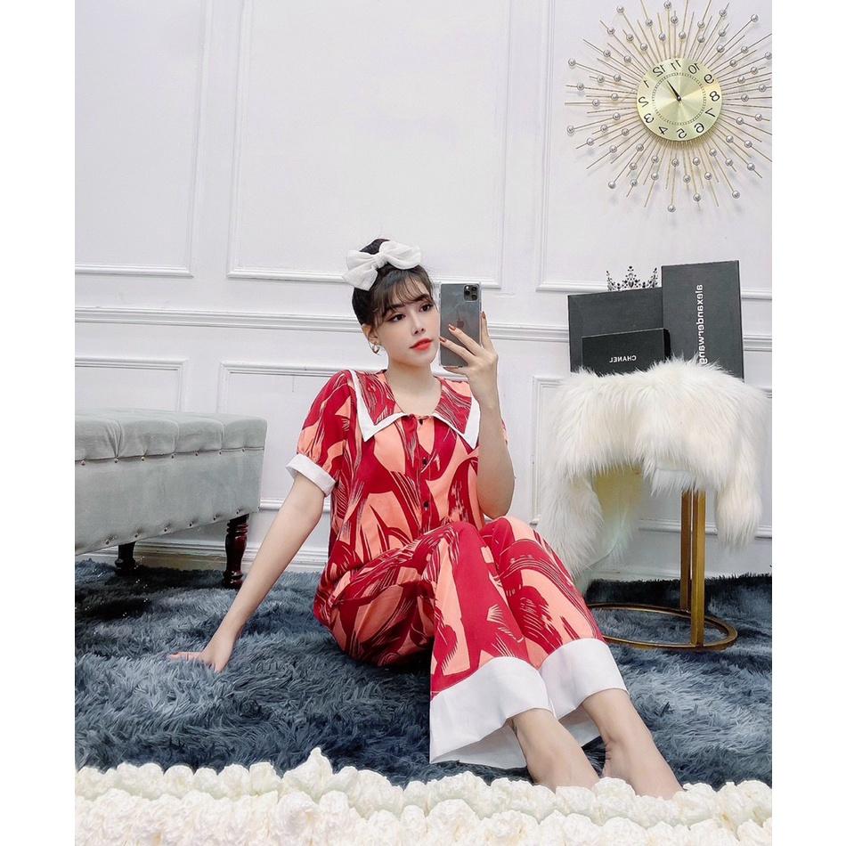 Đồ Bộ Nữ Mặc Nhà Lụa Mềm Mịn Quần Dài