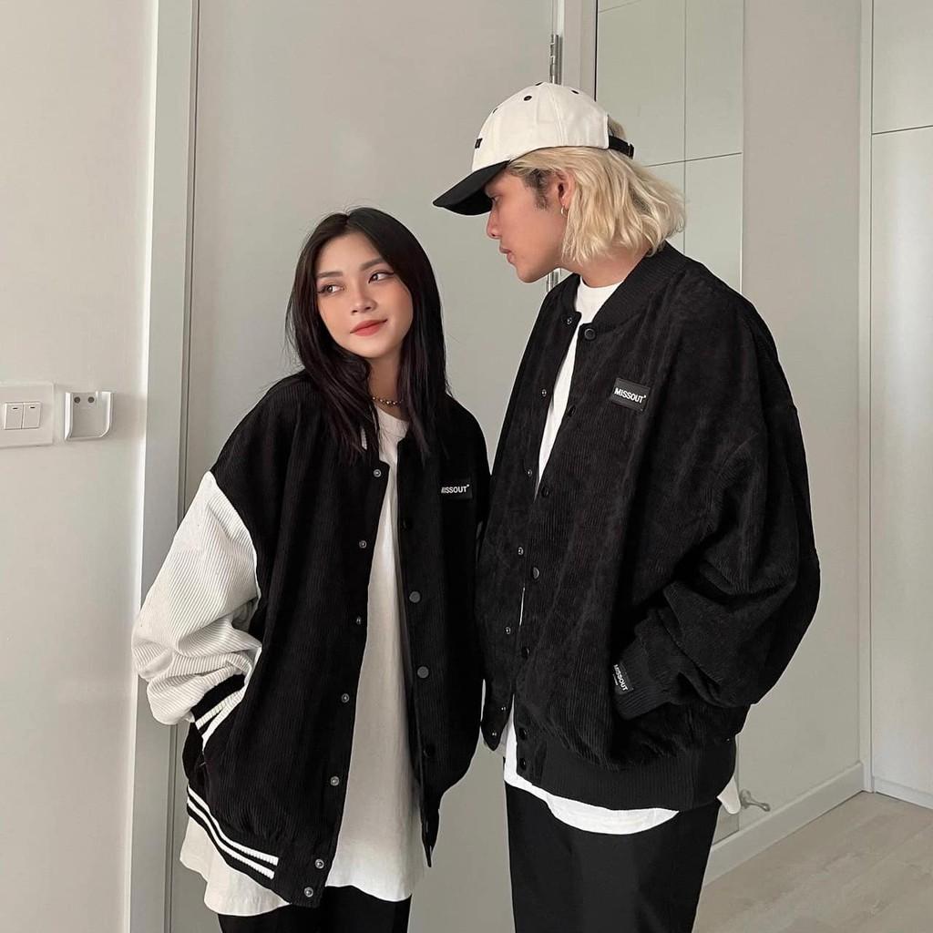 Áo khoác bomber xám - chất vải nhung len gân dày dặn - form rộng unisex nam nữ