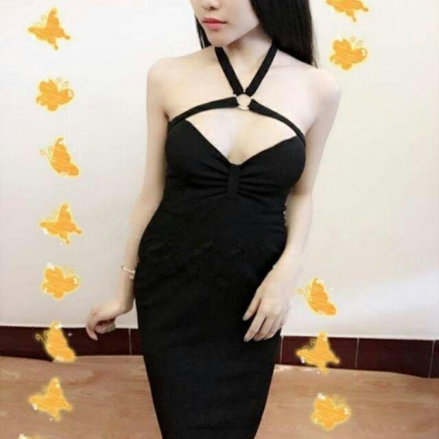 Đầm sexy phối dây ngực