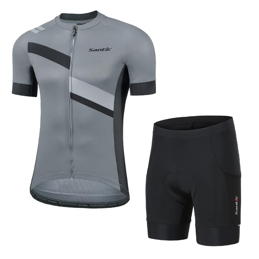 Santic Nam Bộ Quần Áo Đi Xe Đạp Ngoài Trời MTB Thể Dục Quần Short 4D Có Đệm Bộ Đồ Phù Hợp Với Tay Ngắn Xe Đạp Đường Trường Activewear Kích Thước Châu Á Color: 2220W-KM1C05136H Size: 3XL