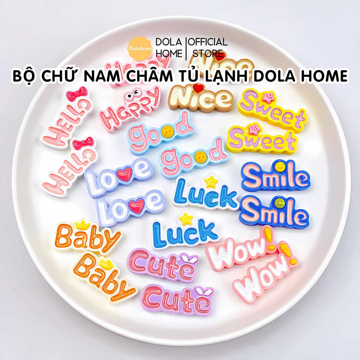 Nam châm tủ lạnh chữ cái sáng tạo Dola Home nam châm dán đính sticker, giấy note, quà lưu niệm, quà handmade