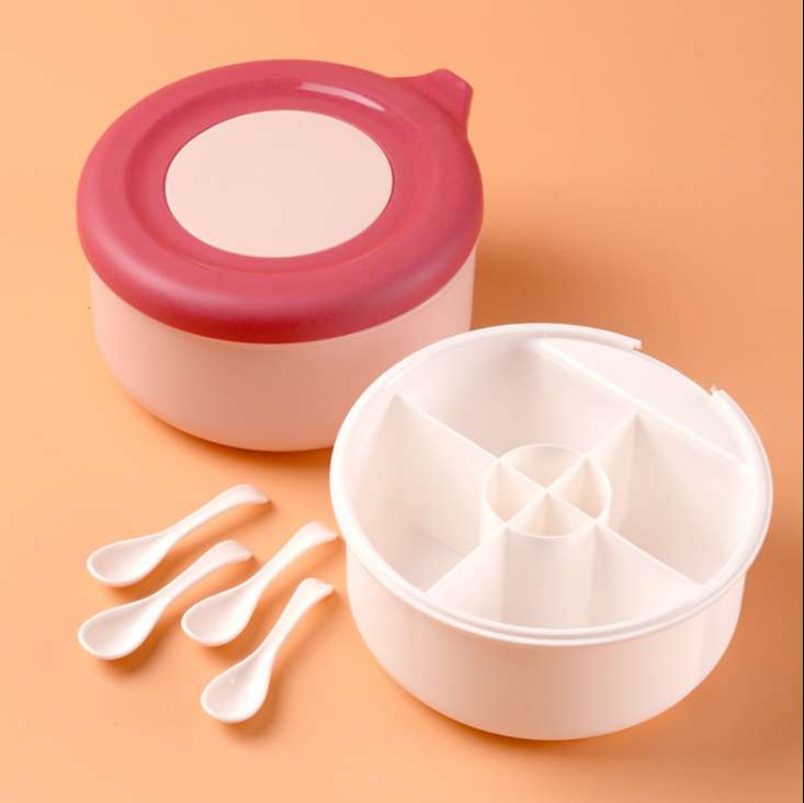 Hộp Đựng Gia Vị 4 Ngăn Kèm Muỗng