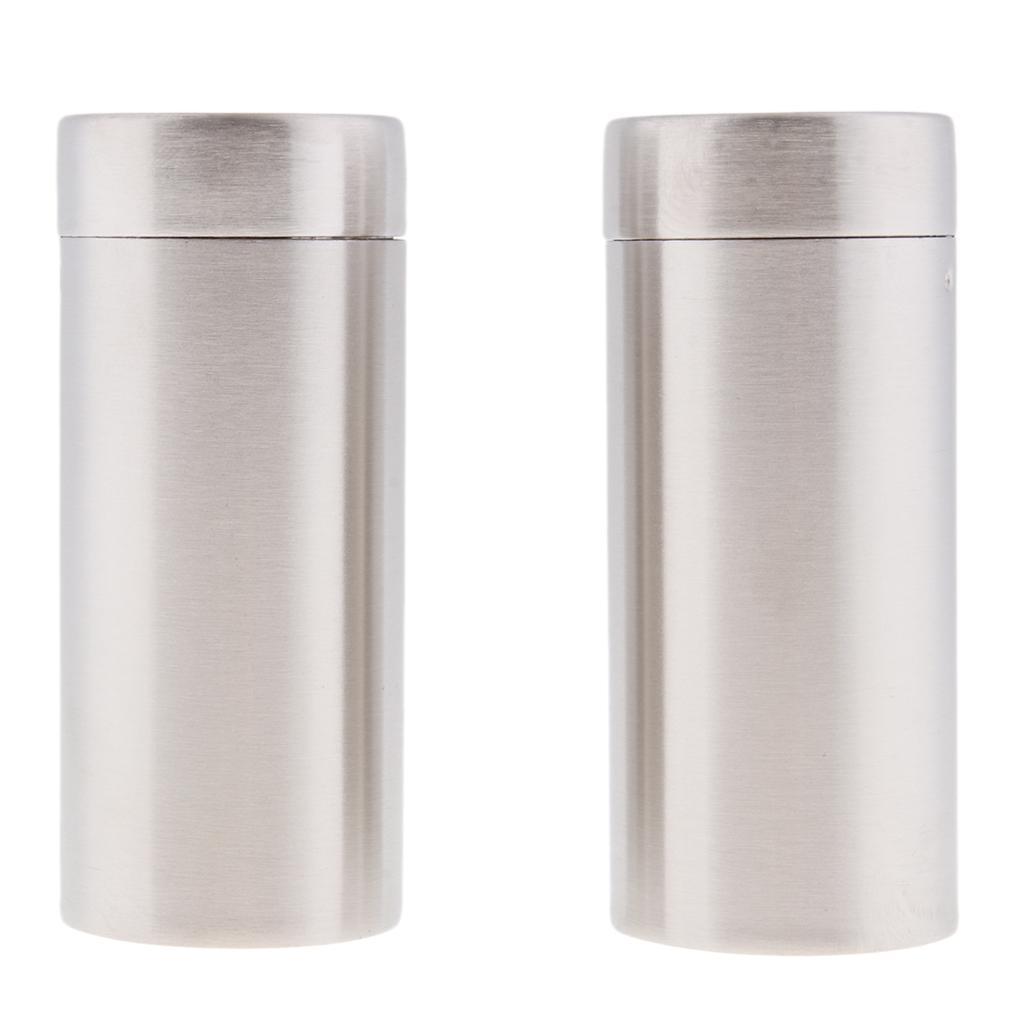2Set 4Pcs Stainless Steel Salt Pepper Shaker 3.8x8.8cm/1.5x3.5 inch