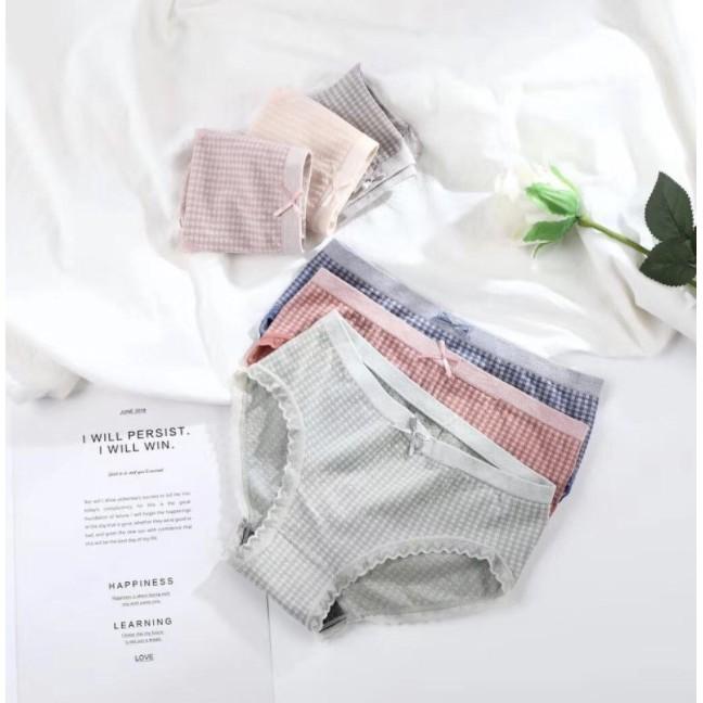 Set 5 chiếc Quần lót nữ xuất Nhật, quần chip nữ Cotton tăm co giãn 4 chiều