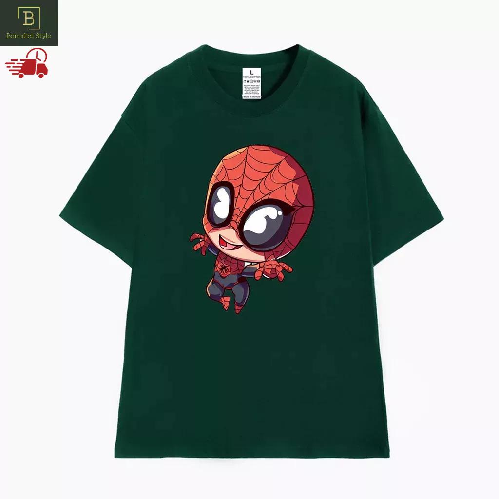 Áo thun tay lỡ unisex áo phông nam nữ oversize hình Spider man mini vui nhộn