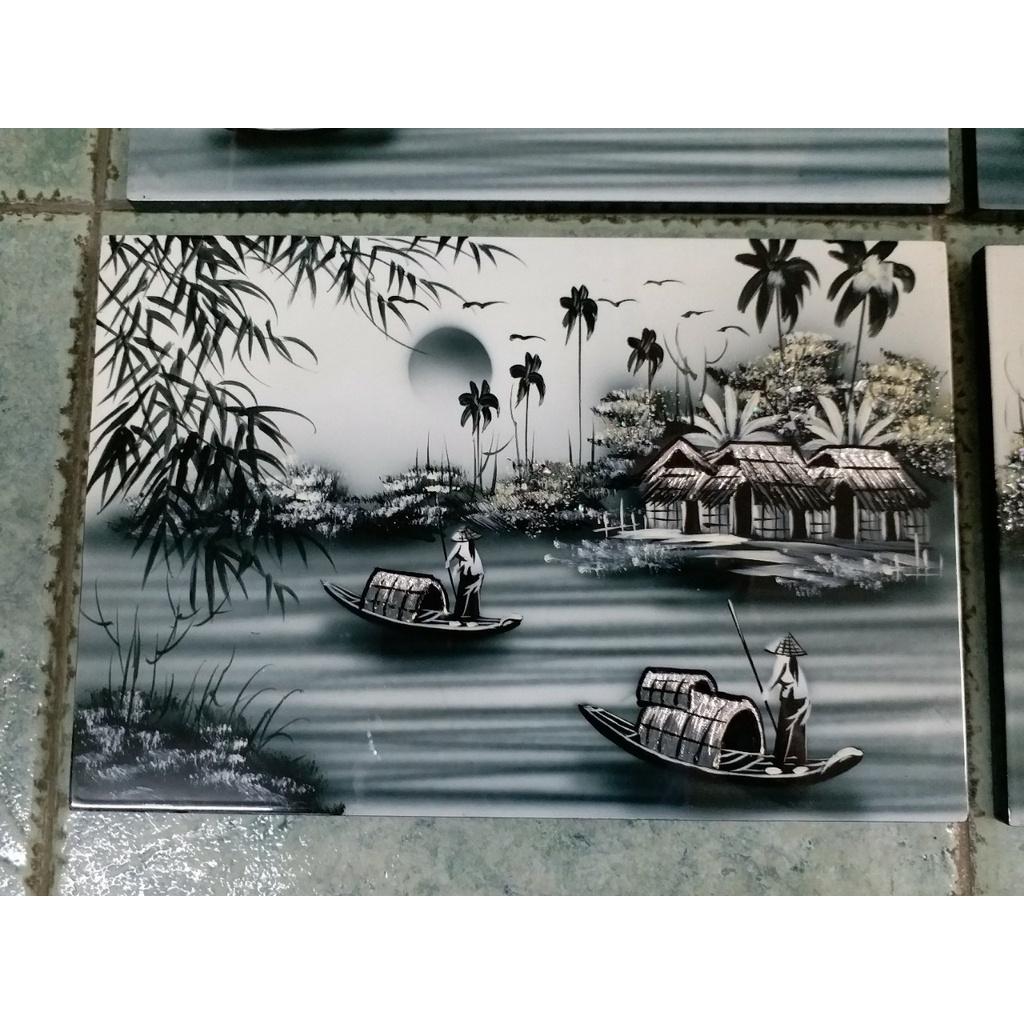Tranh Phong cảnh Đồng quê khói Cao cấp MNV-SMMT01-5