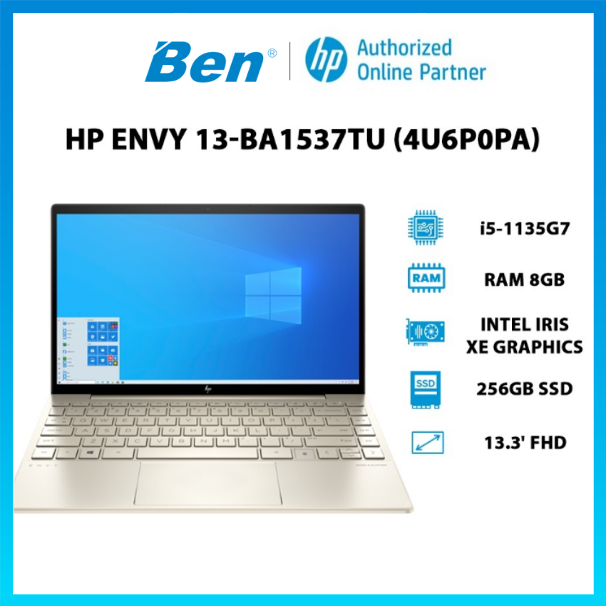 Laptop HP Envy 13 ba1537TU i5 1135G7/8GB/256GB/13.3"F/Win11//Vàng - Hàng chính hãng