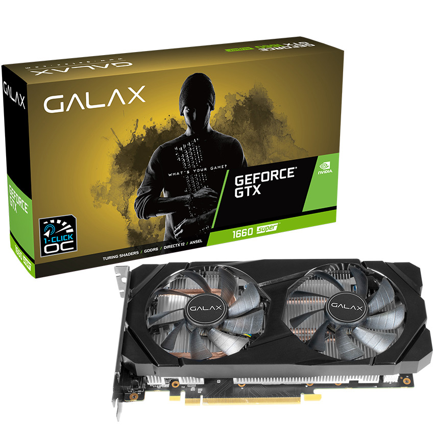 Card Màn Hình VGA Galax GeForce GTX 1660 Super  6GB GDDR6 (1-Click OC) 60SRL7DSY91S BLACK - Hàng Chính Hãng