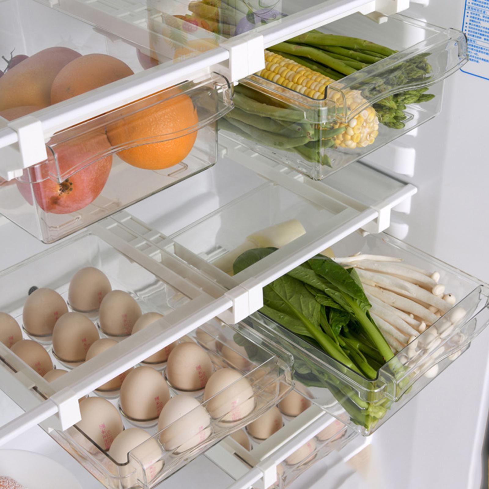 Refrigerator Drawer Organizer Fridge Shelf Holder Storage Box