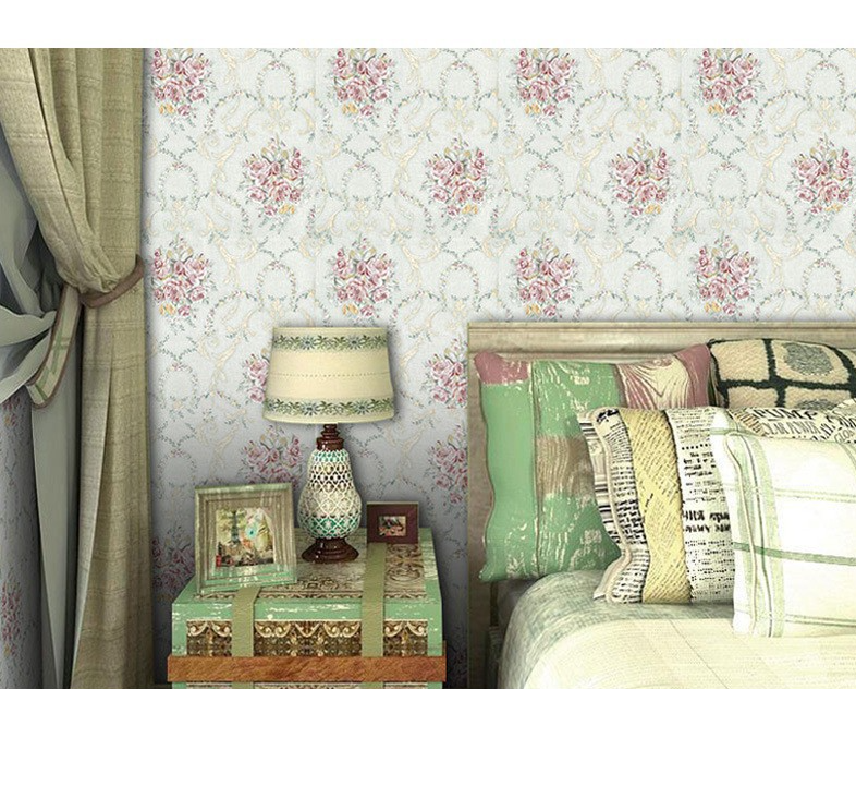 Combo 10 mét giấy dán tường, decal dán tường trang trí nhà cửa HOA CHÙM HỒNG CỔ ĐIỂN XANH khổ 45cm