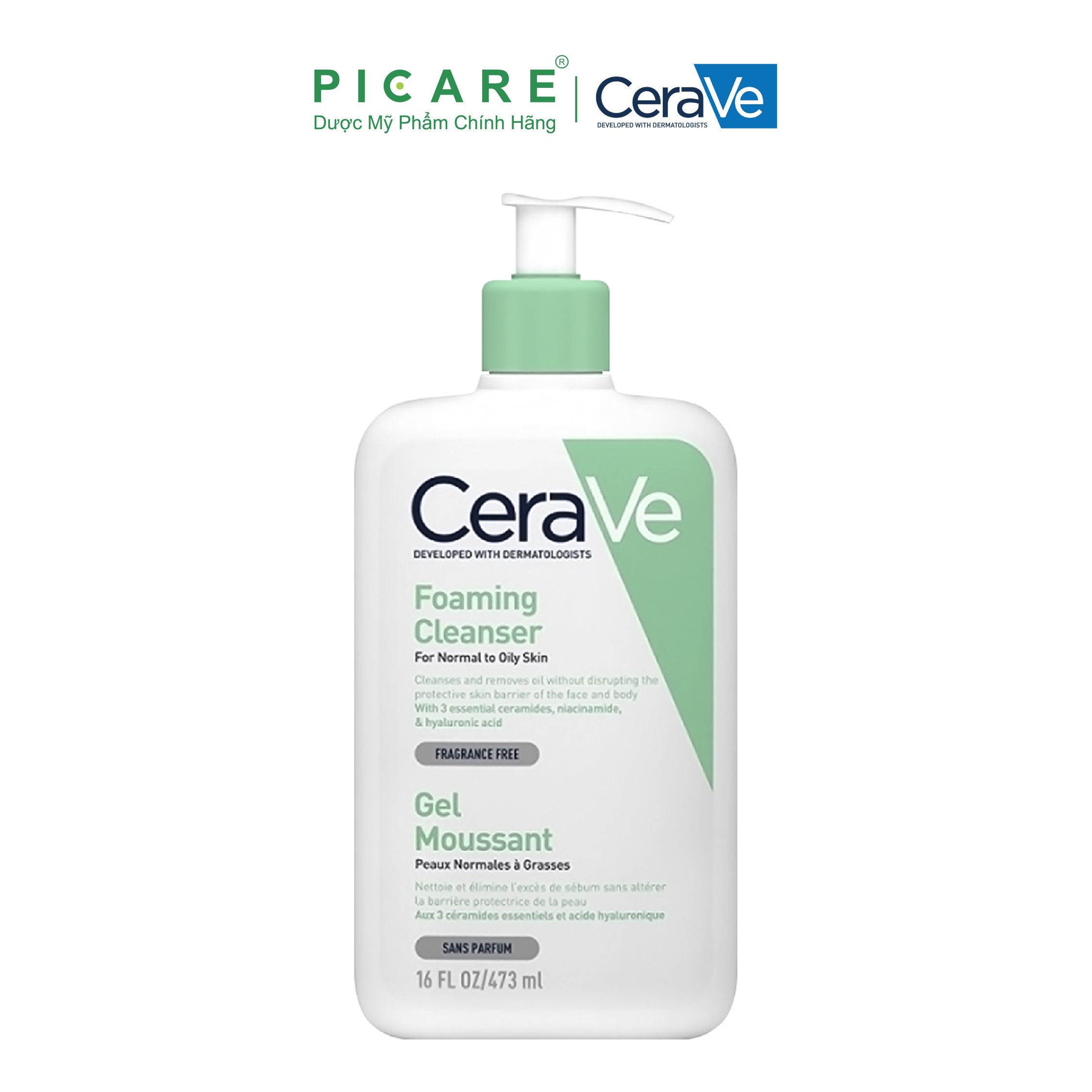 Sữa Rửa Mặt Dịu Nhẹ Cho Da Dầu CeraVe Foaming Cleanser 473ml