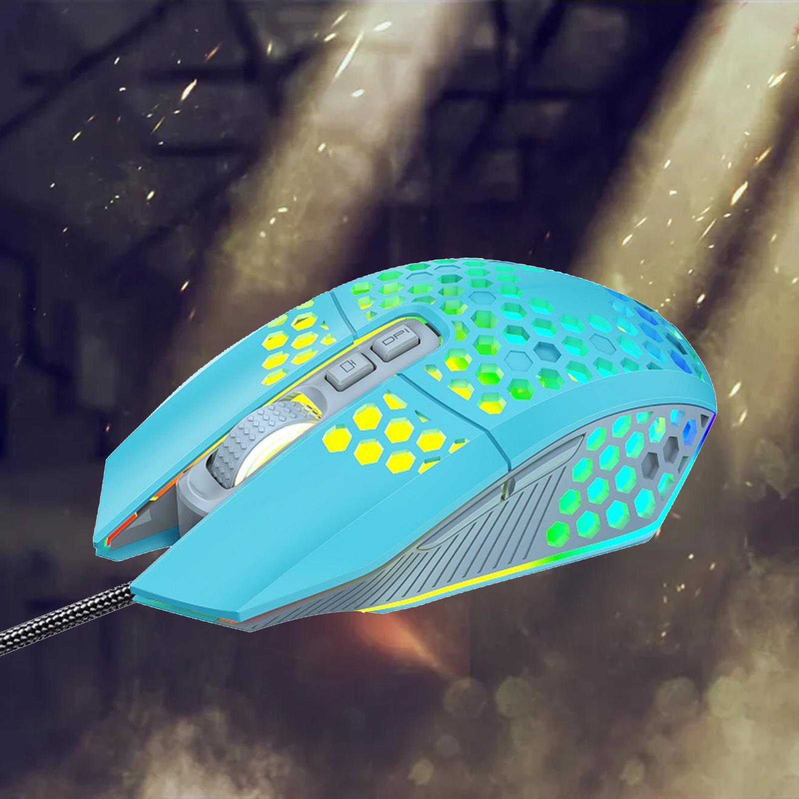 Universal Comfortable Wired Gaming Mouse Optical Sensor RGB Lighting for PC