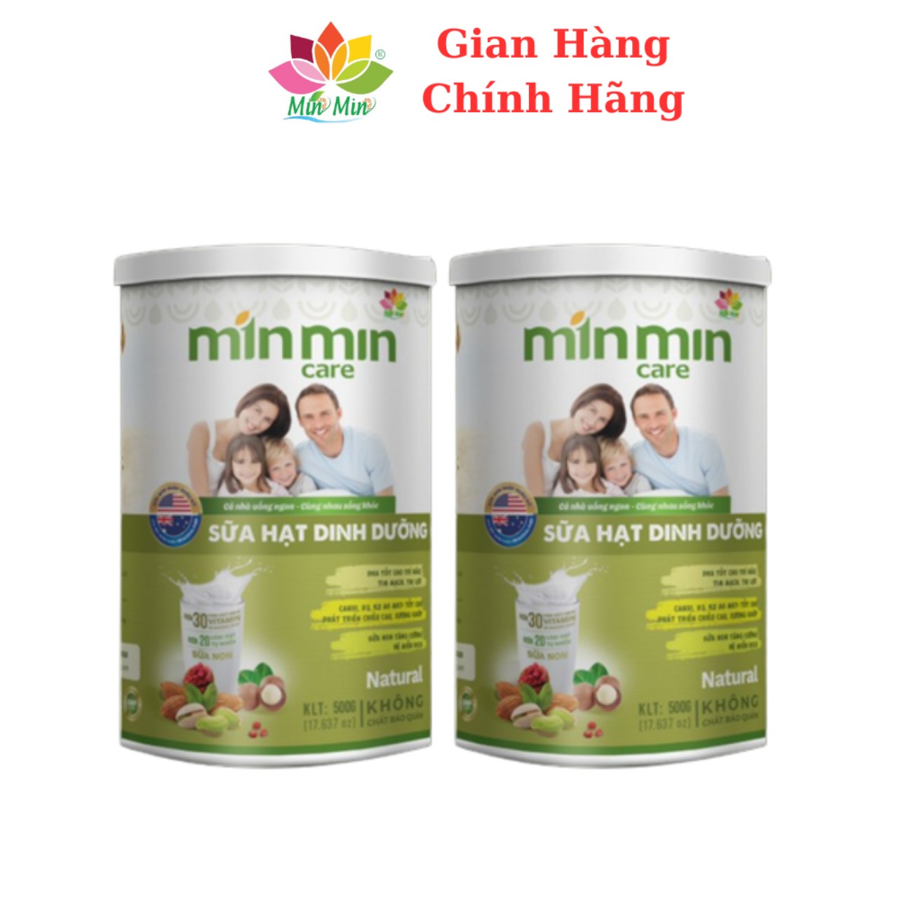 Combo 2 hộp Sữa Hạt Dinh Dưỡng Min Min Care (1Kg)