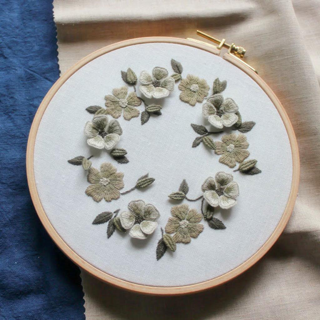 Pre - Printed   Flower   Pattern   Decorative   Embroidery   Stumpwork   Kit