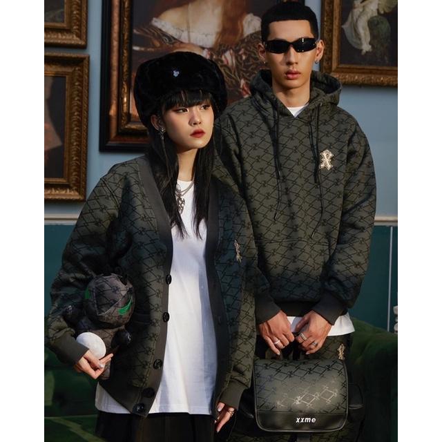 Áo khoác cardigan nỉ cao cấp thêu logo X2 Monogram XXME