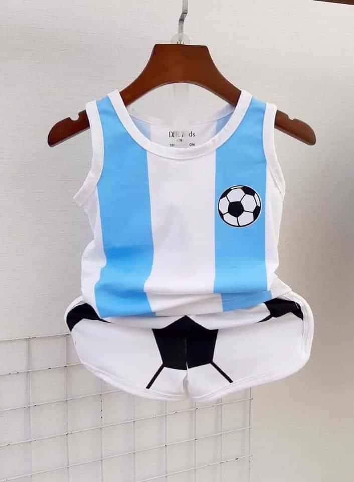 Bộ quần áo ba lỗ phong cách thể thao cho bé từ 9-18kg