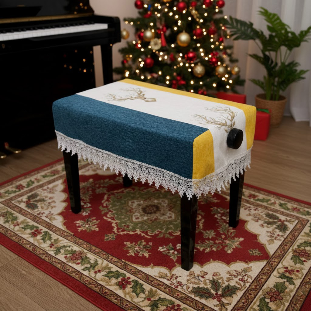 Khăn phủ đàn piano cơ đàn piano điện tử 88 phím trang trí năm mới Tết giáng sinh noel sang trọng cao cấp - Hàng chính hãng