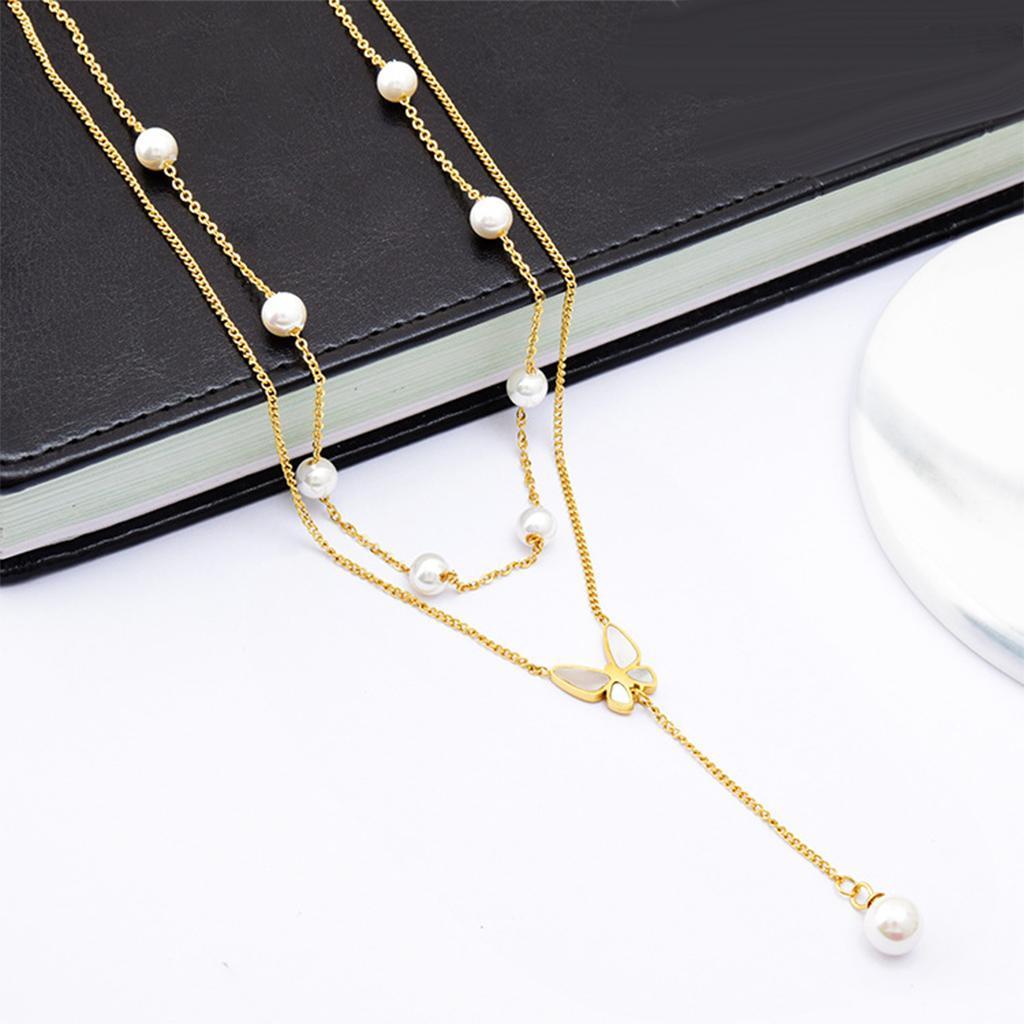 2021 2-layer Butterfly Chain Pendant Necklace Choker Women Jewelry Gifts