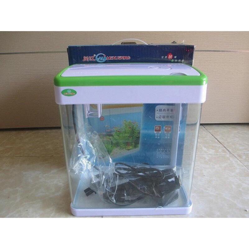 Bộ bể cá văn phòng MJ 260, bể đúc mini phù hợp trang trí trong nhà và nơi làm việc tặng kèm 1 túi sỏi thủy tinh