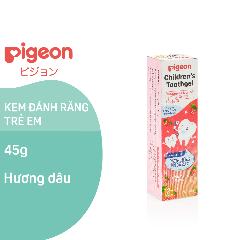 Kem Đánh Răng Trẻ Em Pigeon 45g- Hương Dâu/Hương Trái Cây Nhiệt Đới