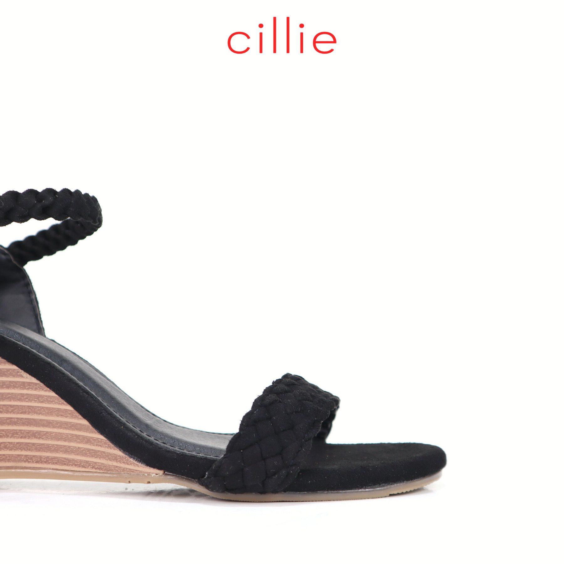 Giày sandal nữ quai bính đế xuồng cao 8cm Cillie 1214