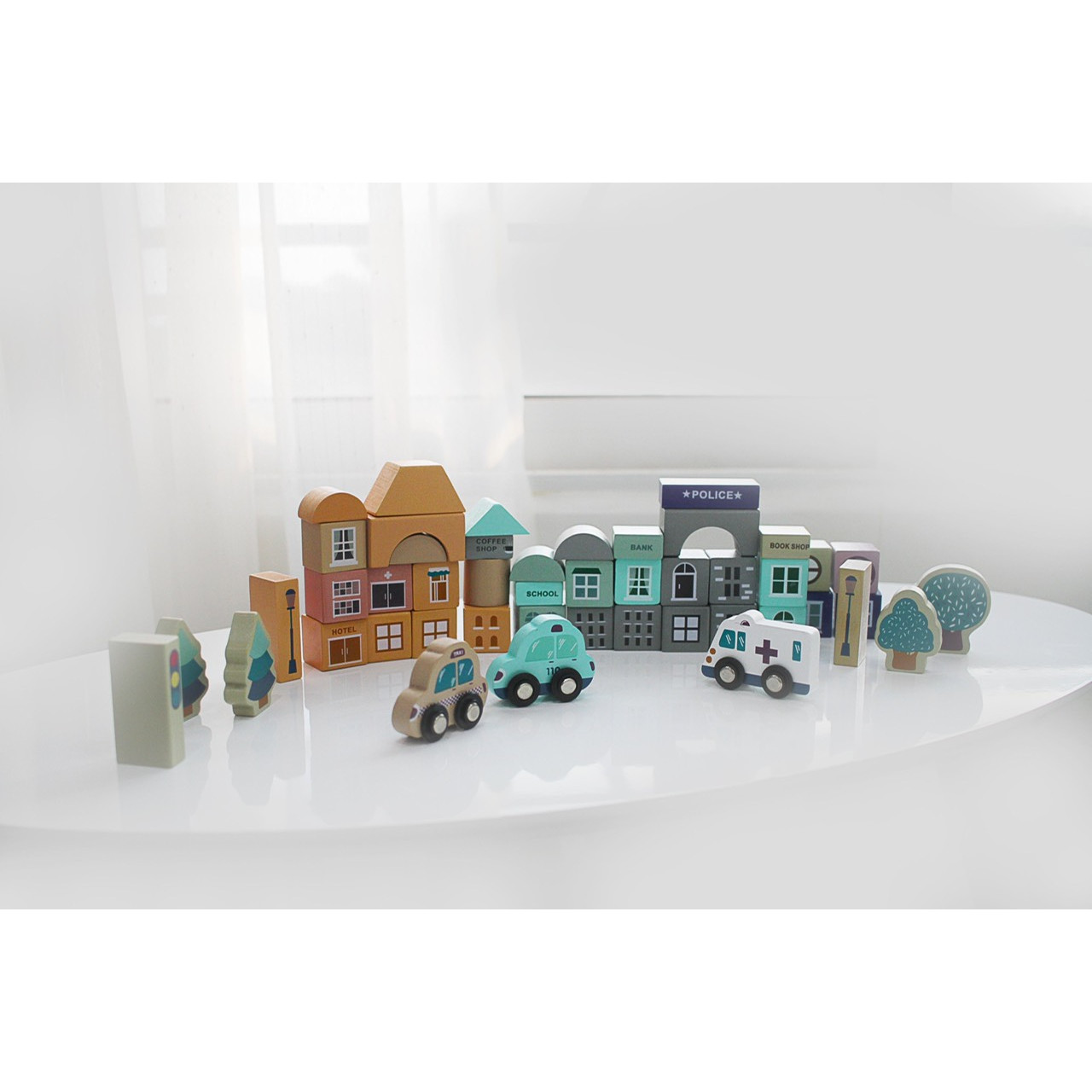 Set xây dựng thành phố mơ ước tặng kèm thảm chơi lắp ráp 2 mặt