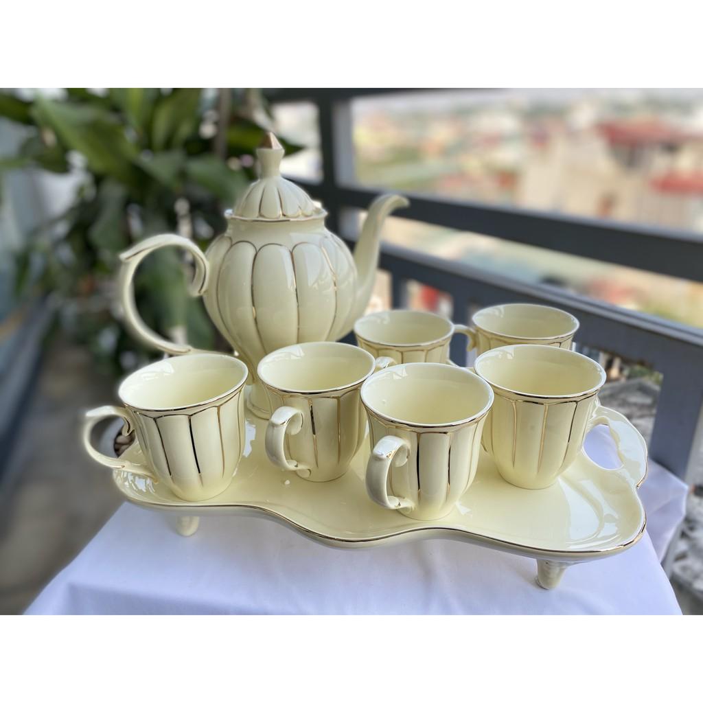 SET ẤM 6 CHÉN TRẮNG SANG TRỌNG, ĐẲNG CẤP